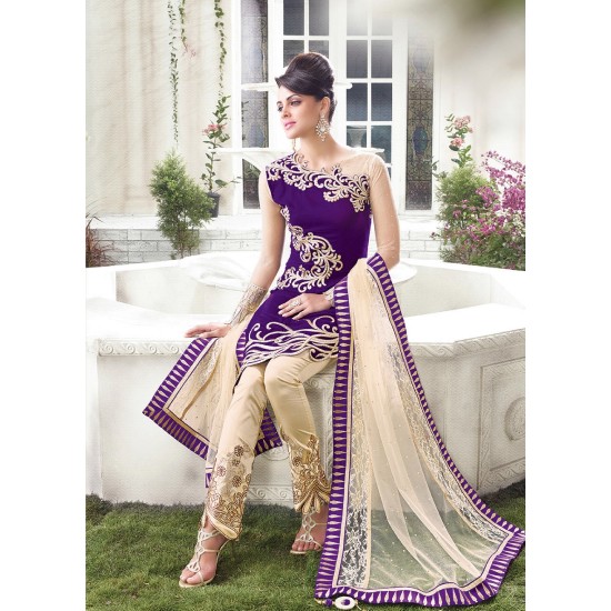 ZE10001 PURPLE ZOYA EMPRESS VELVET DRESS (REPLICA)