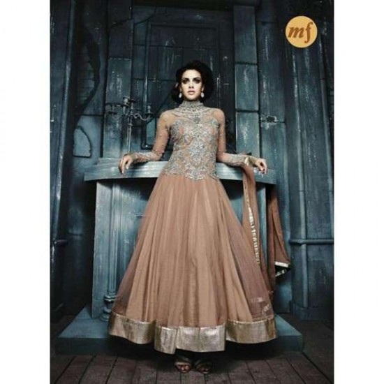 Beige Stunning Hariette Anarkali Salwar Suit 56007 