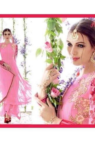 Pink Embroidered Indian Festive Salwar Suit