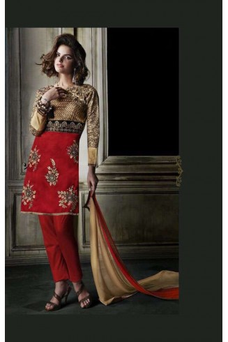 Red & Gold Salwar Suit Indian Ethnic Party Wear Dress