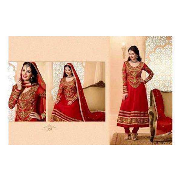 Red Zisa Designer Party Anarkali Suit 