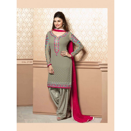 Grey Indian Patiyala Salwar Kameez Desi Wedding Suit