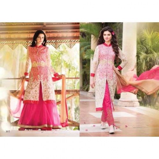 Rose Pink Long Dress Shirt With Churidar 