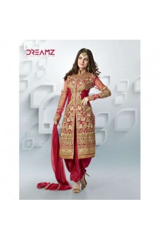 Red DREAMZ VOL-4 WEDDING WEAR SHALWAR KAMEEZ 