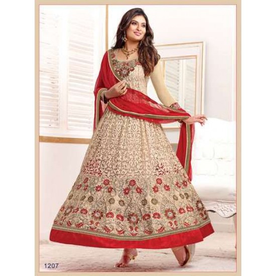 Golden Red SAINX-BEAUTY HOT WEDDING WEAR HEAVY EMBROIDERED DRESS