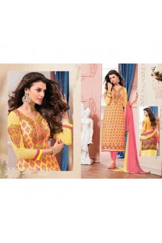 yellow Veera 3 GEORGETTE Casual Wear Salwar Kameez