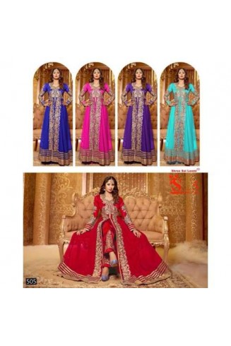 Red BEAUTY FLOOR LENGTH DESIGNER WEAR DRESS