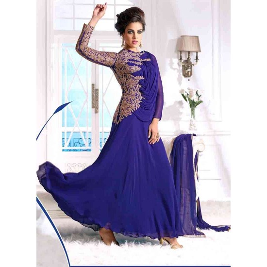 Shop Blue Maxi Gown In Wedding Party Outfits Online