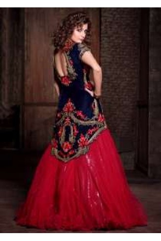 MP21001 Blue With Red Mohini Princess Wedding Wear