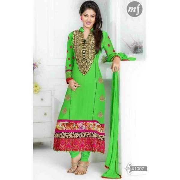 Green Heena Khan Salwar Churidaar Suit