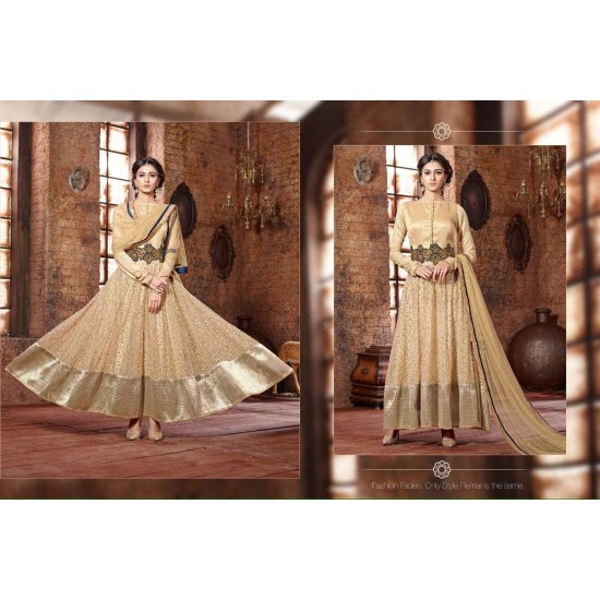 Beige Z9078 Z Plus Anarkali Wedding Wear Suit