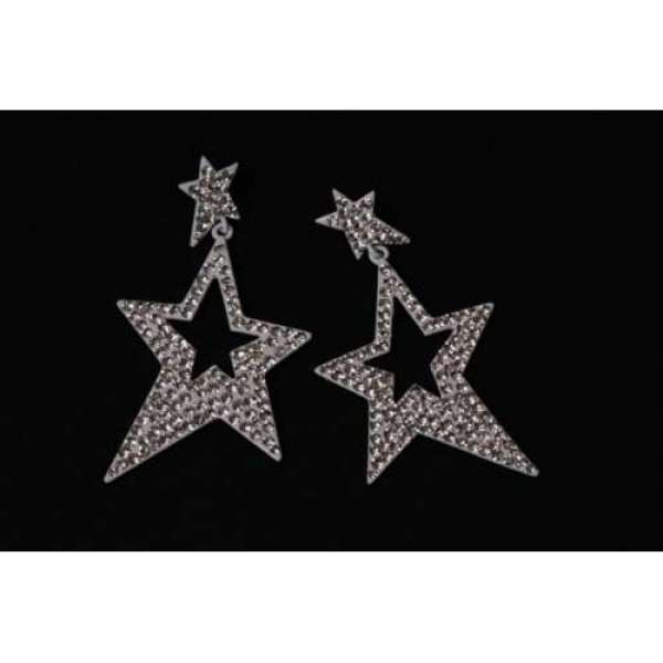 BEAUTIFUL WHITE/SILVER STAR STYLE Crystal EARRINGS