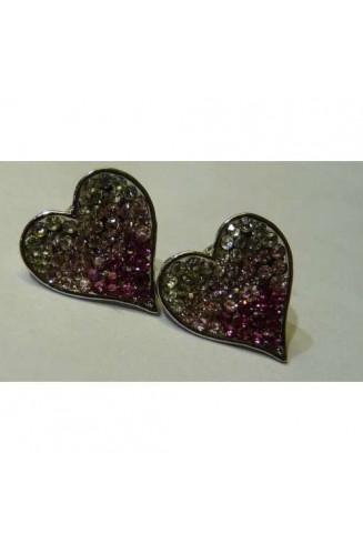 GORGEOUS NEW TWO TONE HEART SHAPED EARRINGS