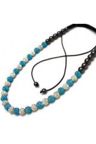 Full New Turquoise/Teal & White Real Crystal Necklace