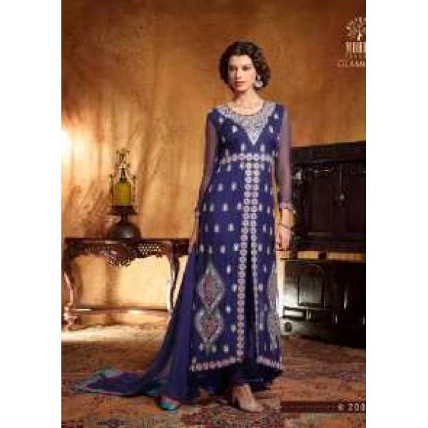 MG20002 Blue Mohini Glamour Wedding Designer Suit   