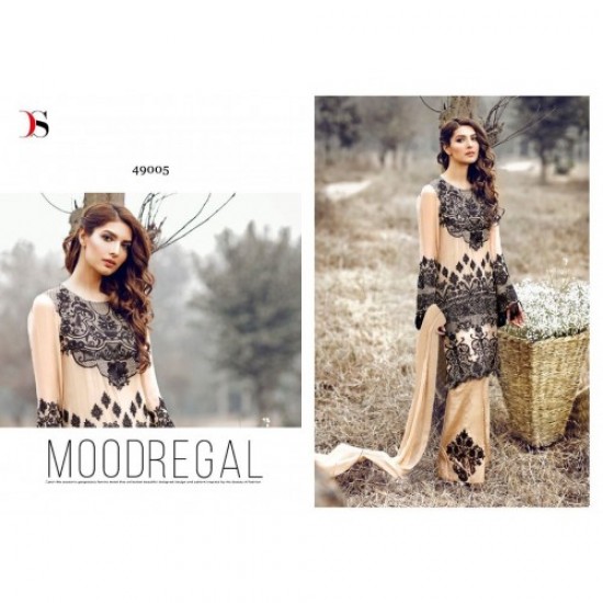 Deepsy : 49005 BEIGE AND BLACK DEEPSY RAZEENA POLY GEORGETTE ...