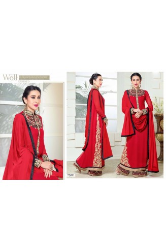 Red Party Wear Anarkali Dress Indian Designer Suit