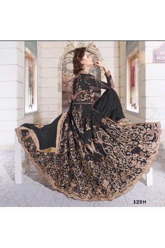 Z-12003C BLACK ZOYA GLITERZ STYLISH WEDDING WEAR DRESS (4 piece suit)