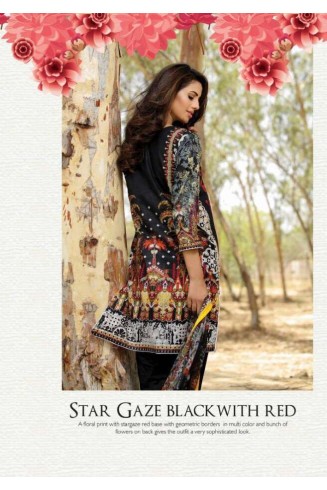 ZEA-46 BLACK ESHA AISHA LAWN EMBROIDERED SALWAR SUIT