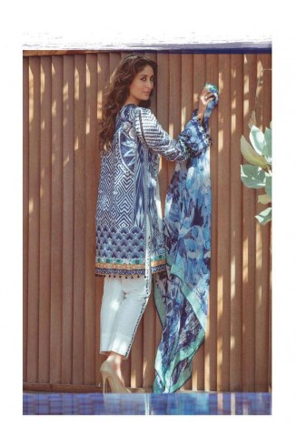 ZFM14 WHITE AND BLUE KAREENA KAPOOR STYLISH SPRING SUMMER LAWN SUIT