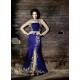 ZF15003 BLUE AND BEIGE ZOYA FEELINGS WEDDING WEAR VELVET DRESS