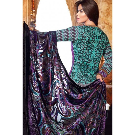 VL-25 PURPLE SILK VELVET GUL AHMAD SALWAR KAMEEZ SUIT [ Replica ]