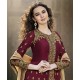 Maroon Embroidered Anarkali Dress Pakistani Gown