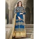 Blue & Beige Embroidered Lehenga Indian Wedding Dress