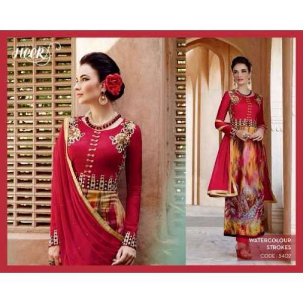 Red Indian Ethnic Salwar Suit