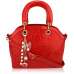 LS00134 - Red Flower Fashion Tote Bag With Charm