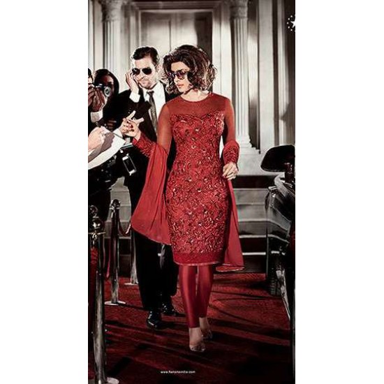 ZAHR5118 RED COLOUR HEROINE PRIYANKA CHOPRA STYLISH DRESS