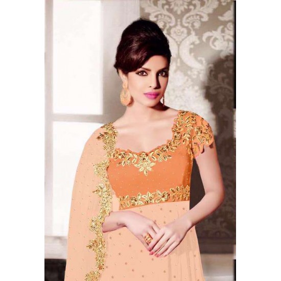 ZHR5123-B ORANGE HEROINE PRIYANKA CHOPRA STYLISH DRESS