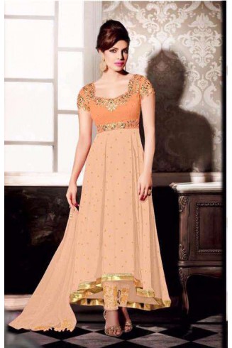ZHR5123-B ORANGE HEROINE PRIYANKA CHOPRA STYLISH DRESS