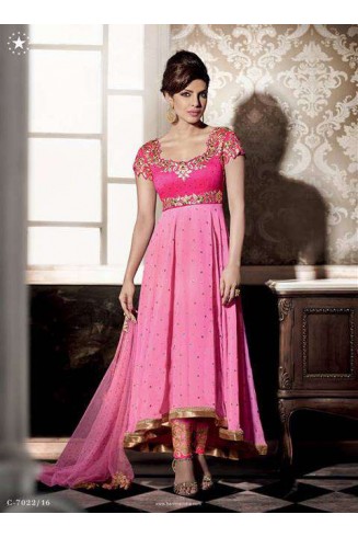 ZHR5123 PINK HEROINE PRIYANKA CHOPRA STYLISH DRESS
