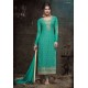 ZHR5135 GREEN HEROINE STARLET GEORGETTE STRAIGHT CUT STYLE SUIT