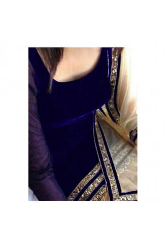 Sajawat Vel42C  Blue Velvet Salwar Kameez Suit
