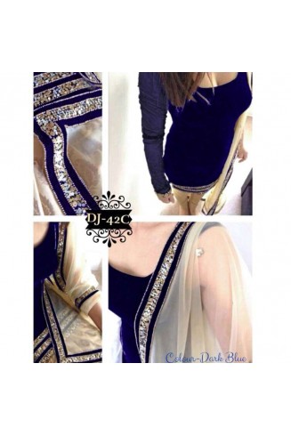 Sajawat Vel42C  Blue Velvet Salwar Kameez Suit