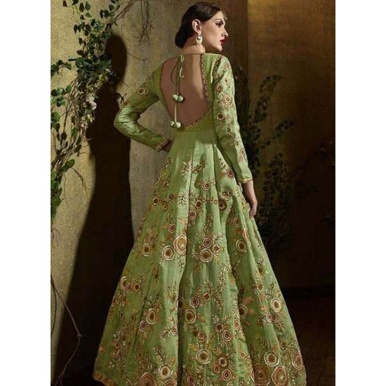 8104 GREEN KARMA TRENDS ANARKALI DRESS 