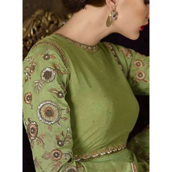 8104 GREEN KARMA TRENDS ANARKALI DRESS 
