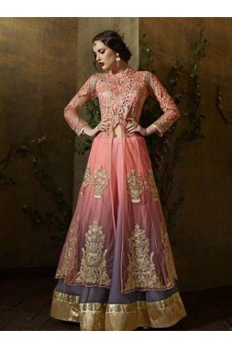 8108 PINK KARMA TRENDS ANARKALI STYLE EID DRESS 2016