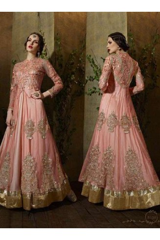 8108 PINK KARMA TRENDS ANARKALI STYLE EID DRESS 2016