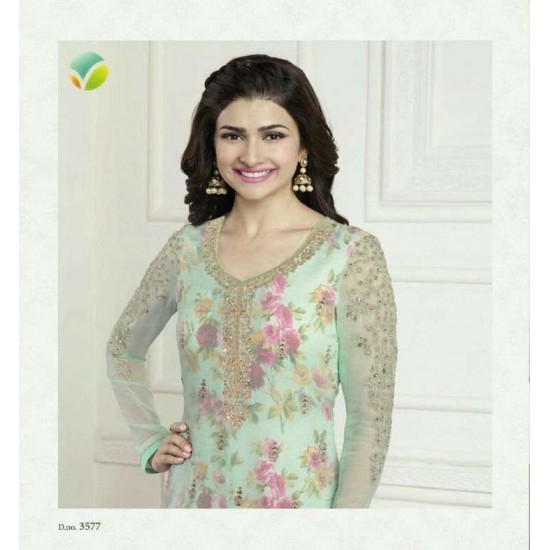 K3577 MINT GREEN KASEESH PRACHI-16 GEORGETTE SALWAR KAMEEZ
