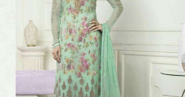 K3577 MINT GREEN KASEESH PRACHI-16 GEORGETTE SALWAR KAMEEZ
