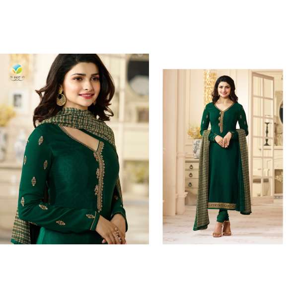Green Crepe Salwar Suit Pakistani Designer Dress