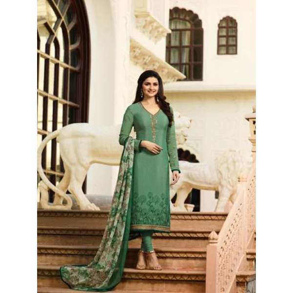 Green Crepe Salwar Suit Indian Wedding Party Dress