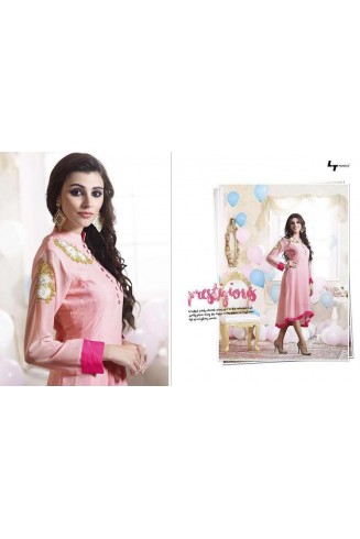 Pink Georgette Readymade Indian Party Kurti