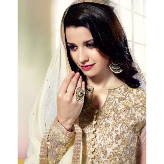 L19005 WHITE LAVINA HEAVY EMBRIODERD DESIGNER DRESS