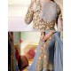 L19006 SERENITY BLUE LAVINA HEAVY EMBRIODERD DESIGNER DRESS