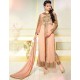 L19003 PEACH ECHO LAVINA HEAVY EMBRIODERD DESIGNER DRESS