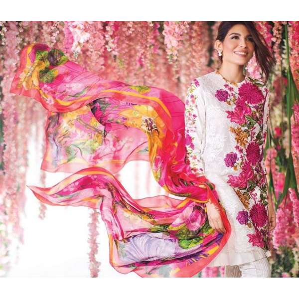 Sana Safinaz White Embroidered Pakistani Suit Readymade